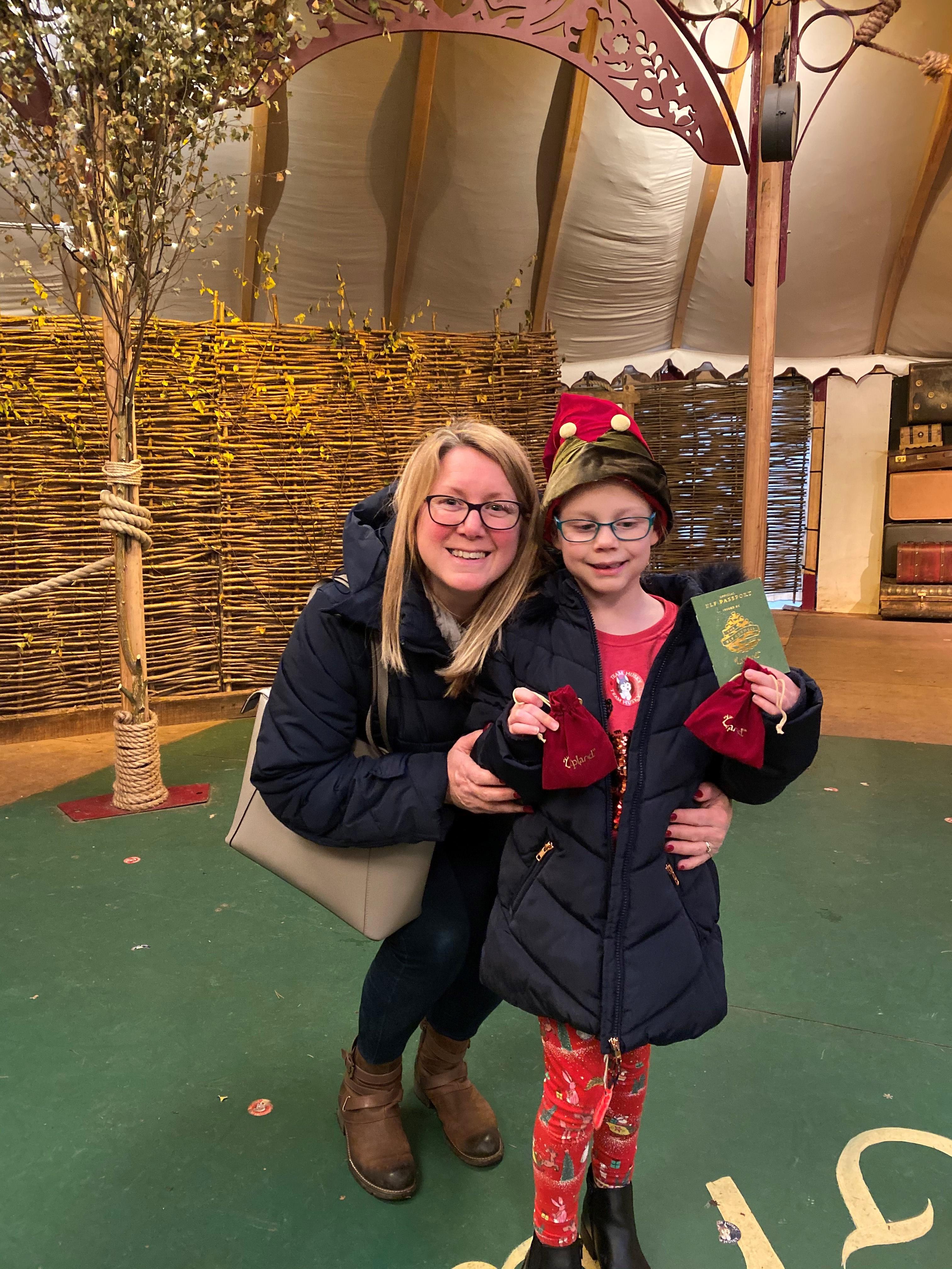 Lisa Ware and daughter Ellie at Lapland UK.