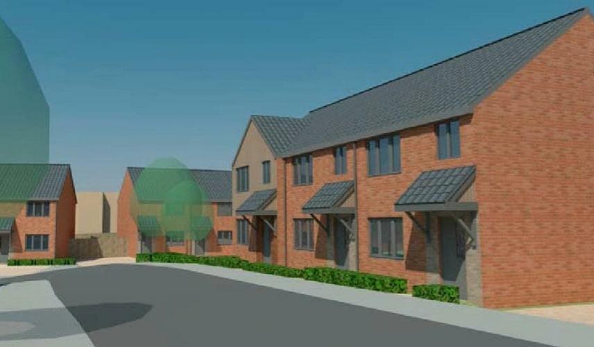 An artist's impression of the two and three-bedroom houses at the Mansfield Brewery East development. Image: Angus Meek Architects.
