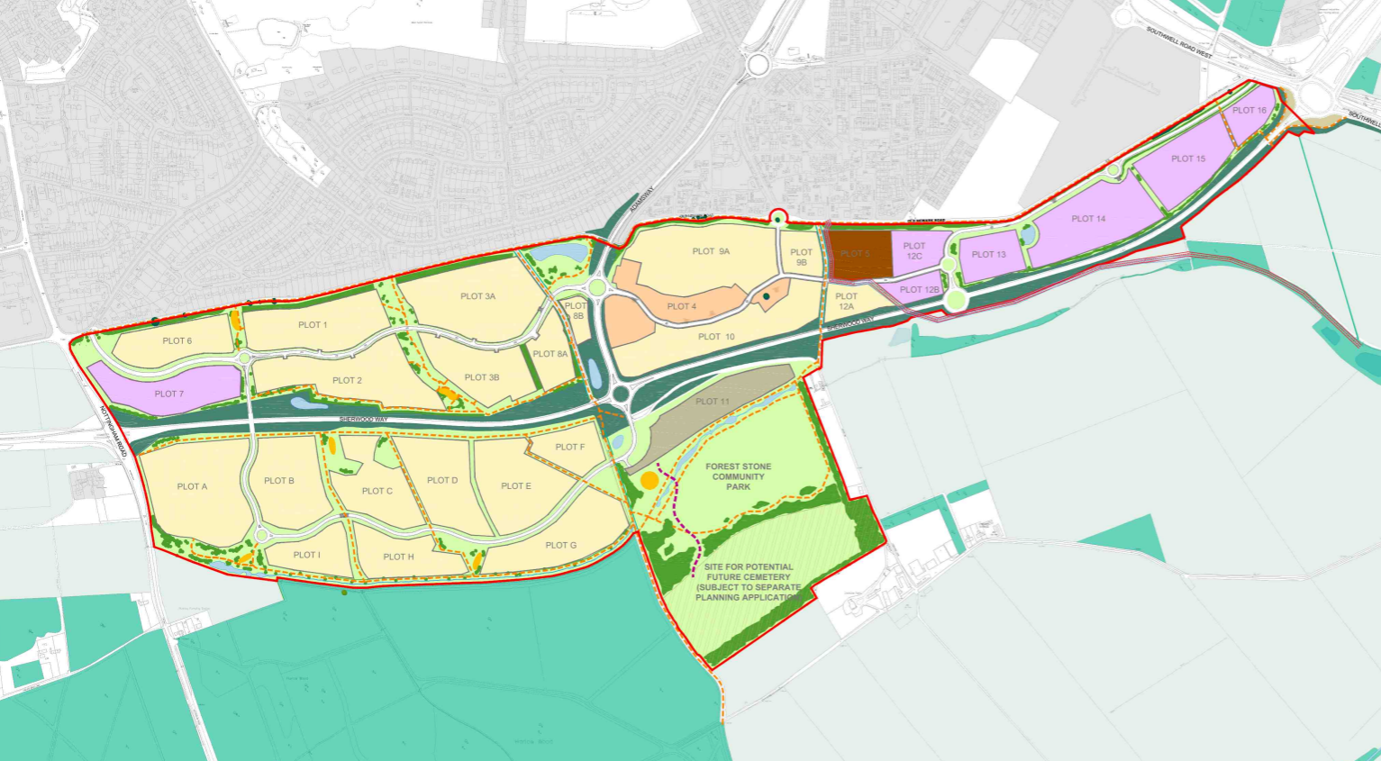 The phasing plan for the entire development, running until 2022. Image: Lindhurst Group.