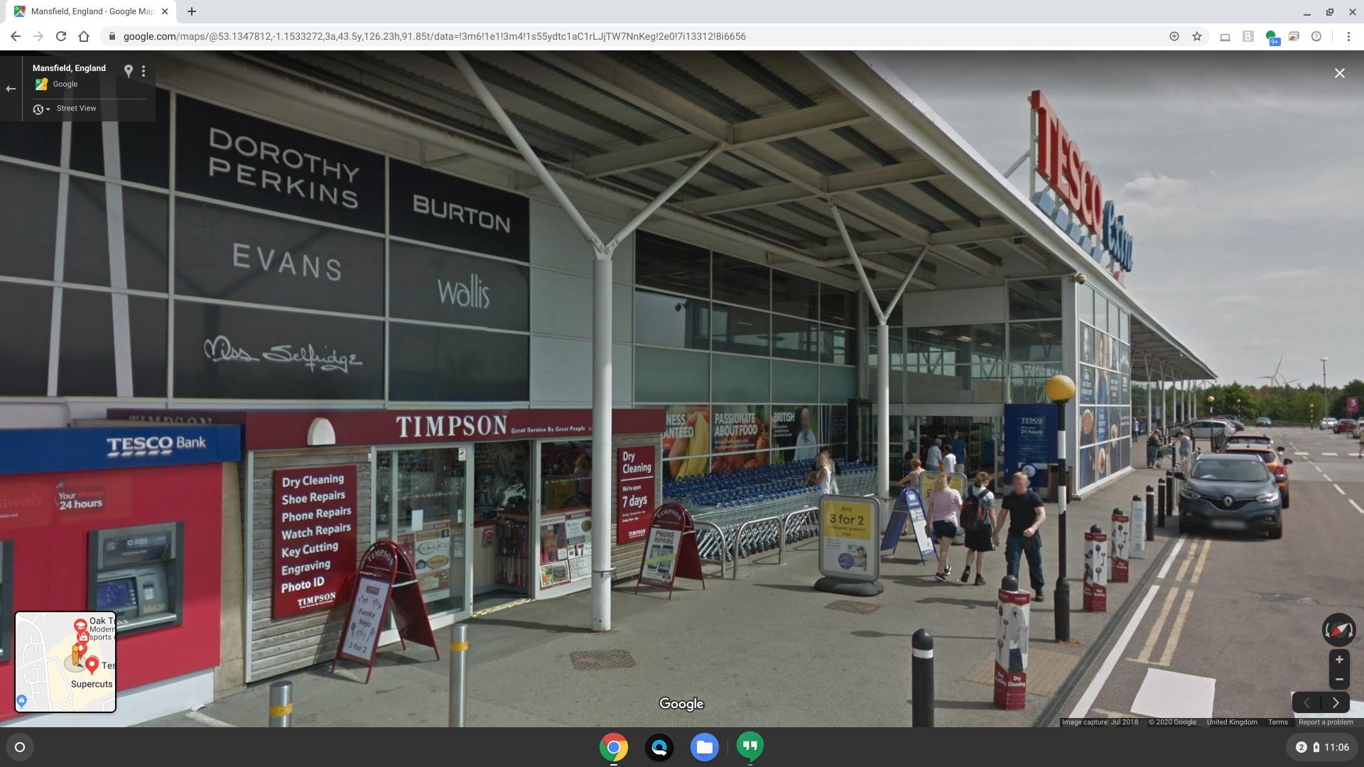 The Timpson pod outside Tesco Extra, Jubilee Way South, Oak Tree, Mansfield.