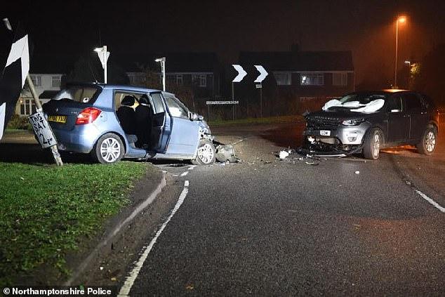 The aftermath of the smash. (Photo: Northamptonshire Police).