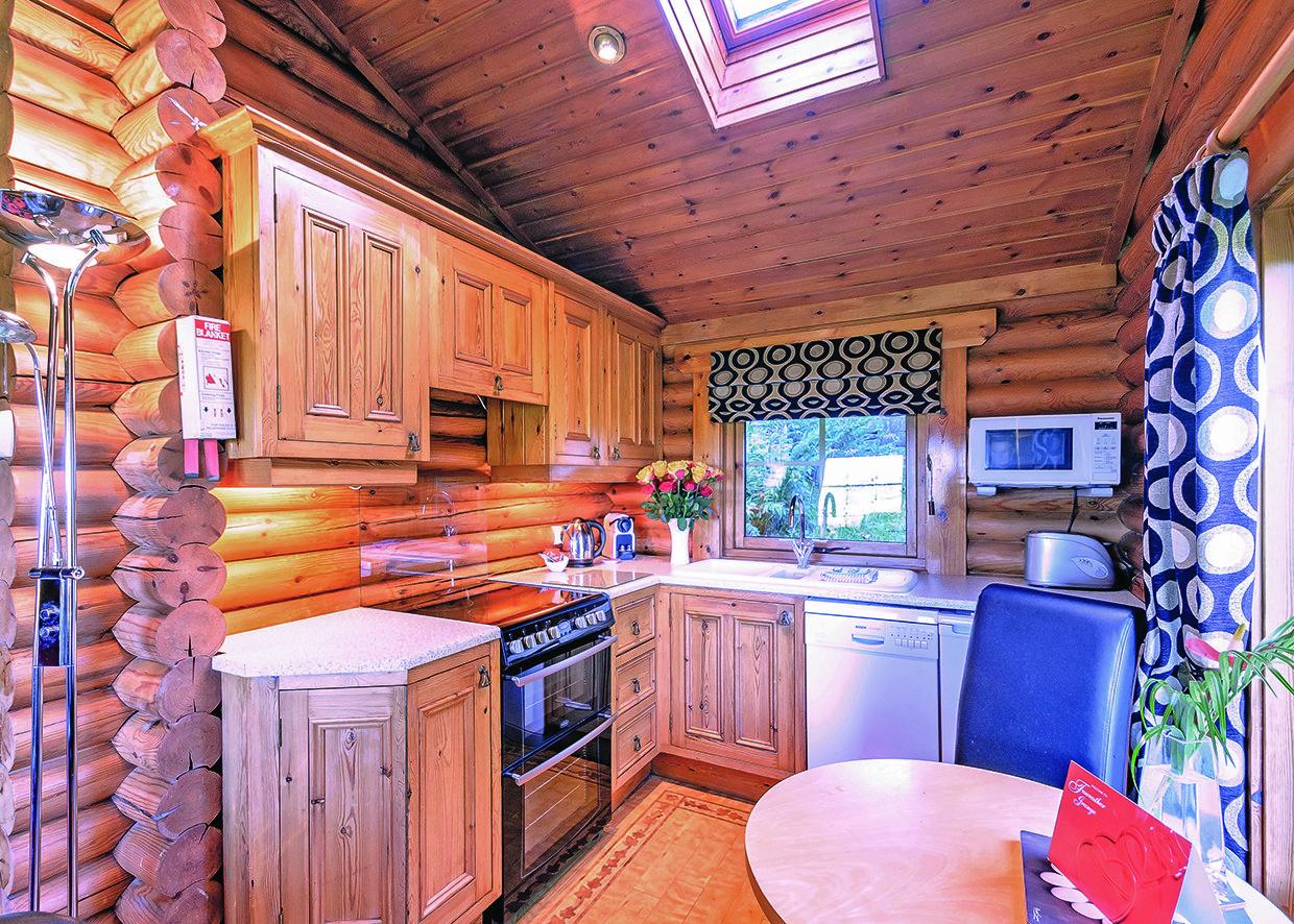 The interior of a lodge at Faweather Grange