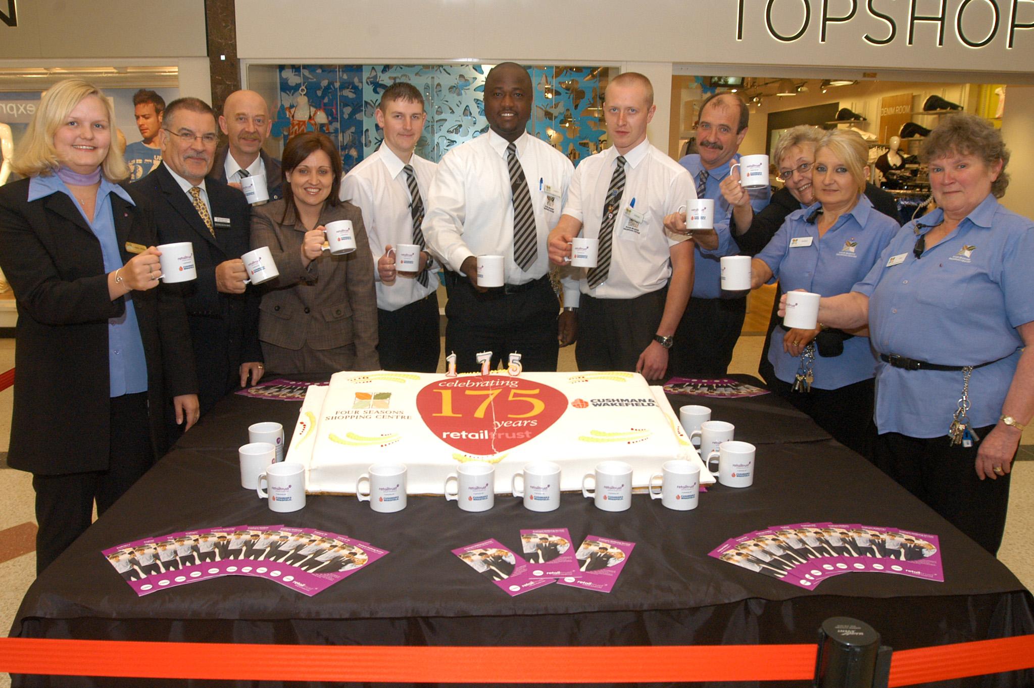 Retailers at the Four Seasons shopping centre celebrate the 175th anniversary of the Retailtrust in 2007