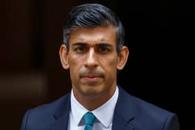 Prime Minister Rishi Sunak leaves 10 Downing Street for his first Prime Minister's Questions on October 26, 2022 in London, England. It was Mr Sunak's first Prime Minister's Questions since taking office yesterday, following the resignation of Liz Truss. (Photo by Jeff J Mitchell/Getty Images)