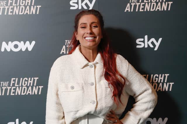 Stacey Solomon attends The Flight Attendant First Class Lounge (Getty) 