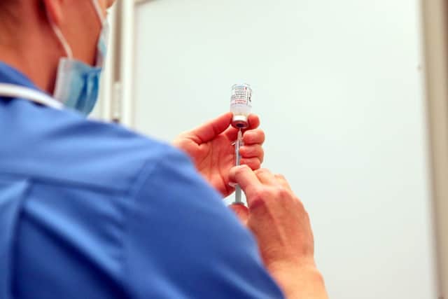 The Moderna vaccine is the third to be approved for use in the UK, and is now being given to patients in England.  (Photo by Steve Parsons - WPA Pool/Getty Images)