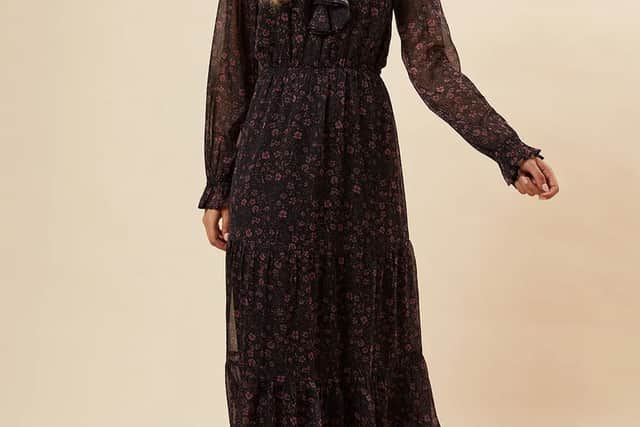 Dorothy Perkins Pink Ditsy Chiffon Ruffle Midaxi Dress £36.75 was £49.