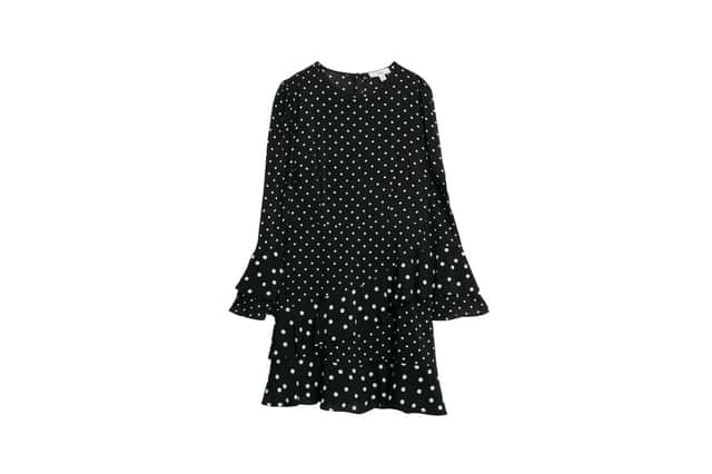 M&S Spot Polka dot Print Ruffle Mini Skater Dress £45