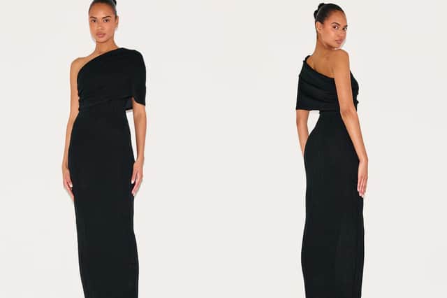 Black Textured Extreme Bardot Maxi Dress £28