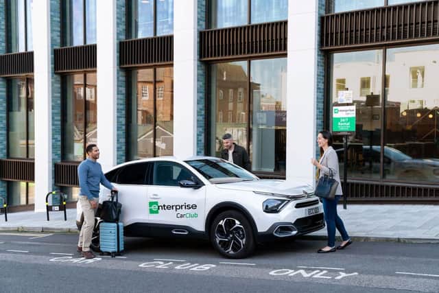 Car club cars are parked up in towns and cities, ready to be collected