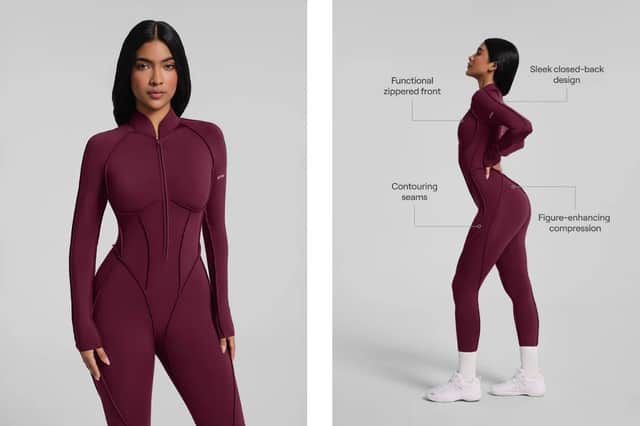 Closed-Back Catsuit in Burgundy £