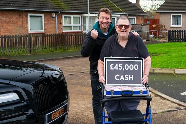 BOTB's presenter Christian Williams discussed the cash alternative with Chris, which he said he was tempted to take instead of the car