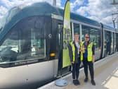 Tram operator NET took part in 'try a tram' and 'try a bus' days for SEND students. Photo: Submitted