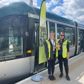 Tram operator NET took part in 'try a tram' and 'try a bus' days for SEND students. Photo: Submitted