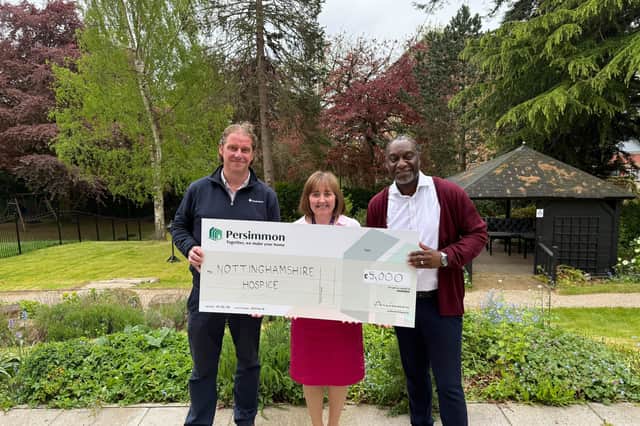 Councillor Leslie Ayoola was recently on-hand with Persimmon to present the cheque to the hospice.