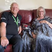 Mike and Suzan with their new electric blanket.