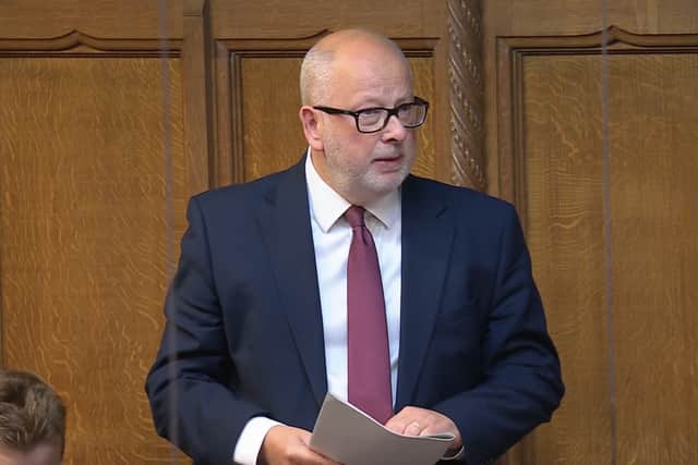 Mansfield MP Steve Yemm speaking in the House of Commons