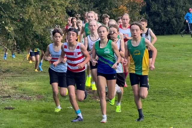 Evie Clifton leading the Under-16 Girls race.