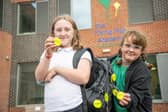 Pupils at The Flying High Academy Ladybrook with the donated bag tags