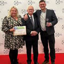 Justyna Majer, Bolsover District Council Community Rail Officer, Coun Duncan McGregor, former chair of Robin Hood Line Community Rail Partnership and Arron Johnson, Bolsover District Council Policy Officer pick up the Community Rail Award