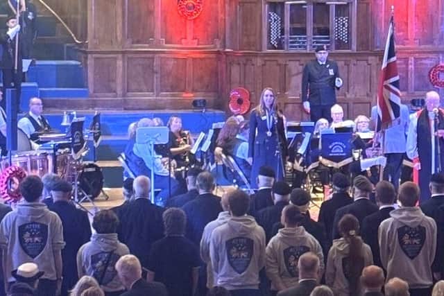 ATTFE College Uniformed Service learners’ with their grey uniform at the Nottinghamshire Royal British Legion Festival of Remembrance event