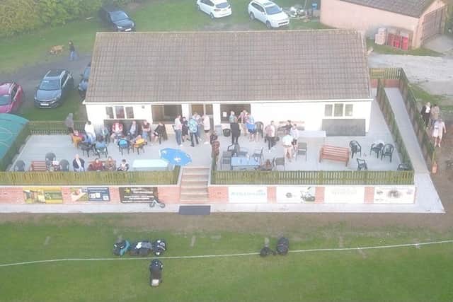 The new ramp and terrace at Glapwell Colliery Cricket Club