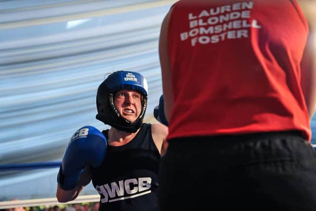 Kelly during the UWCB boxing match.