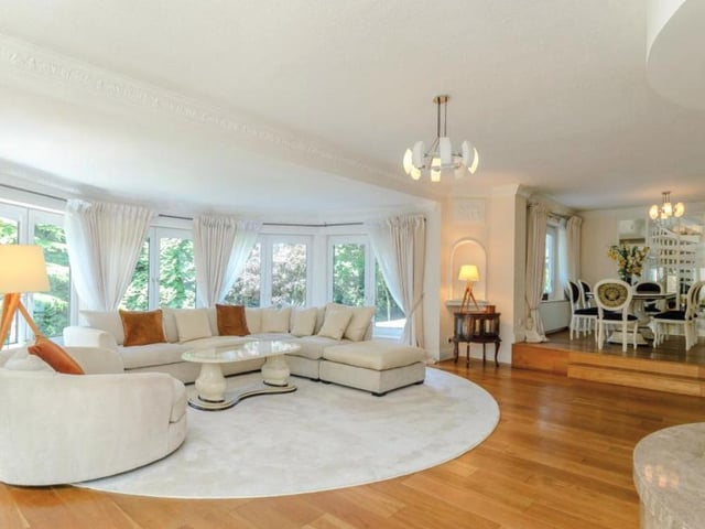 This unique country residence houses a lot of unique features, like a reception room with fully fitted bar and LED dance floor, a fully kitted kitchen and bedrooms with en suites. Guide price 1,800,000 GBP