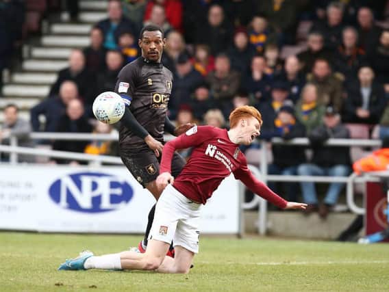 Stags' Krystian Pearce in action at Northampton in March. Photo: GettyImages