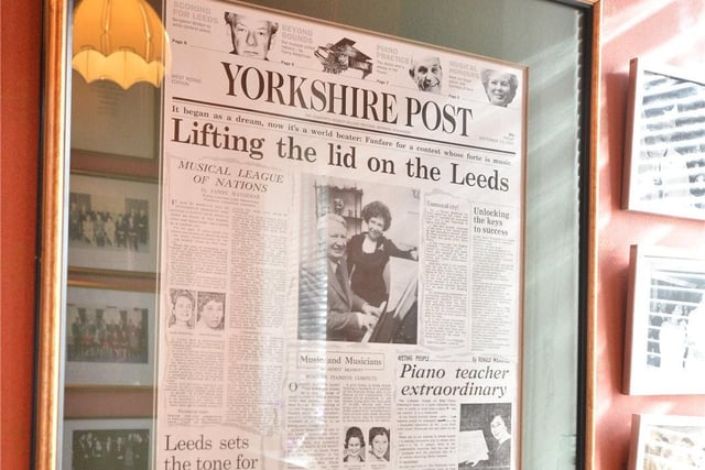 Dame Waterman's home is adorned with cuttings and news stories from national media and Leeds' own The Yorkshire Post.