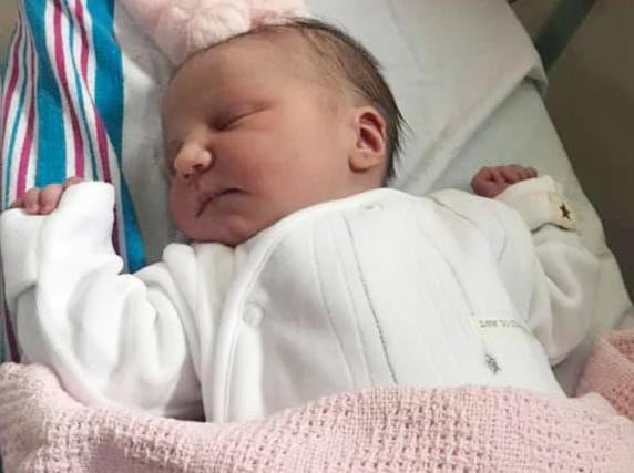 Baby Charlotte Louise Bordeur, born 27th May, weighing 7lb 15oz, sent in by Kimberley Louise Bordeur from Ashton-in-Makerfield.