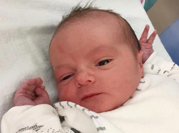 Baby Corey James Caunce, born 24th May, weighing 7lb 10oz, sent in by Lauren Charlton from Wigan.