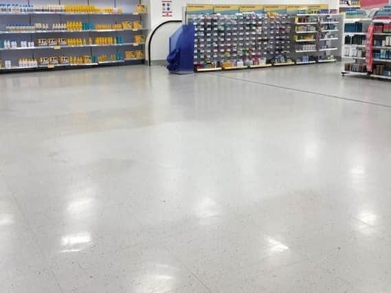 An empty looking Boots store in Lancashire