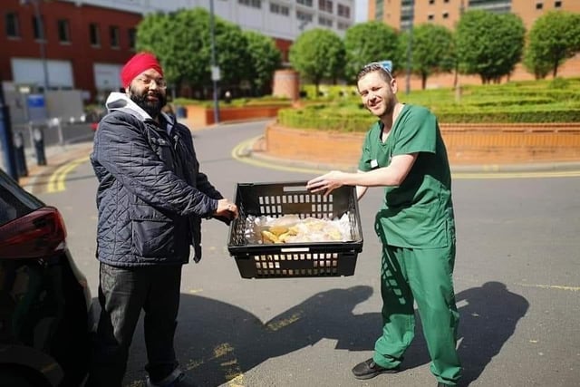 Sam Singh Sabi donates food to hospital staff and vulnerable families