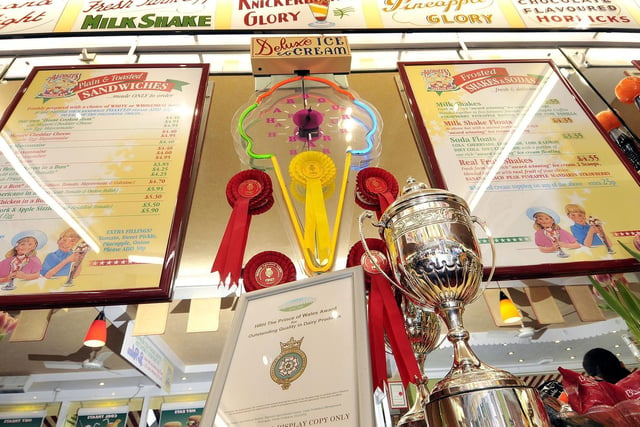 Just some of the awards and accolades on display in the Harbour Bar - which is styled like a 1950s milk bar