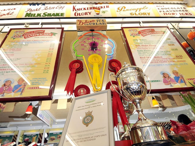 Just some of the awards and accolades on display in the Harbour Bar - which is styled like a 1950s milk bar