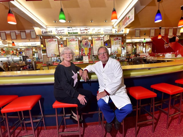 Owners Theresa and Guilian Alonzi at the bar.