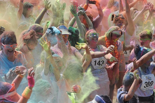 The Colour Splash, which sees people pelted with rainbow-coloured paint powder as they dash along the beach, is another popular yearly fund-raiser
