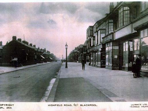 In 1932 Highfield Road already had a variety of shops as can be seen in this view looking east from Lytham Road.Today this area still has many popular outlets