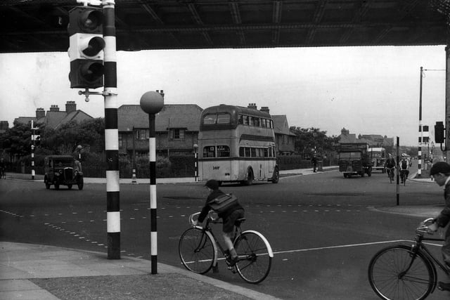 New traffic lights had just been installed at the junction of Marton Drive, Watson Road and St Annes Road when this photograph was taken in 1947. The delivery lorry of Woodhouse & Son coal merchants would have been a familiar sight