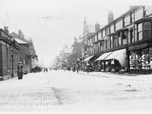 This photograph, taken in the late 1890s shows the view looking south down Church Street, later renamed Bond Street