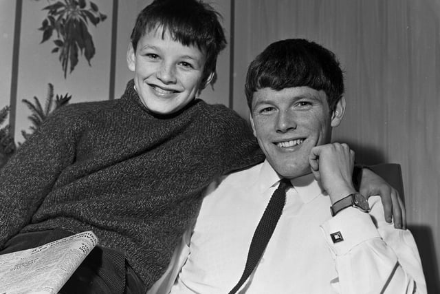 Leeds United's Eddie Gray pictured with his brother Frank. (Varley Picture Agency)