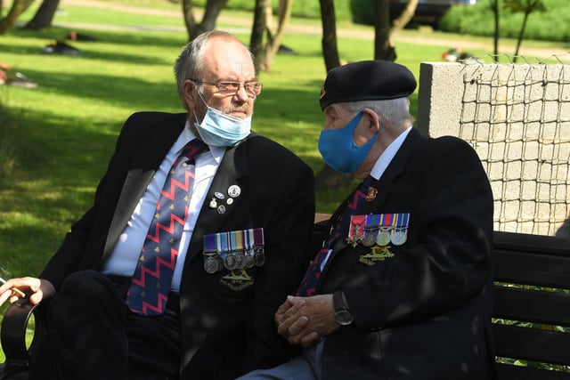 Forces veterans at the arboretum for the VJ Day service