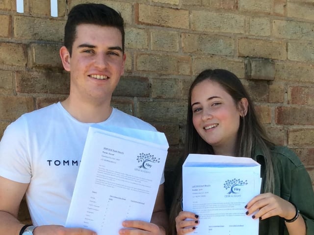 Daniel Payne and Jade Pearson, top performing students at Filey Ebor Academy.