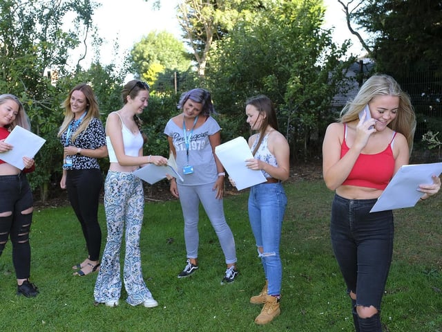 At Scalby School, Jessica Golder with teacher Abbie Johnson, Imogen Higgens, teacher Sarah Dowey, Abbie Holden and Summer Hutchinson.