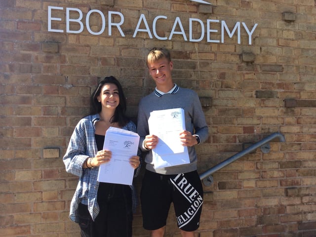 Macy Lovitt and Tom Macauley at Filey Ebor Academy.