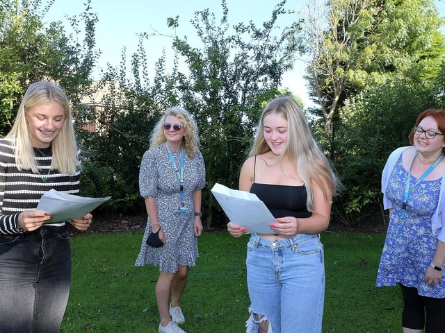Genie Gledhill and Charlotte Kirby with teachers Emma Stockill and Emily Vickers at Scalby.