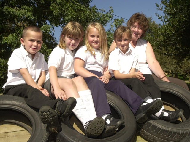 Wykeham School teacher Mrs Humble with new starters