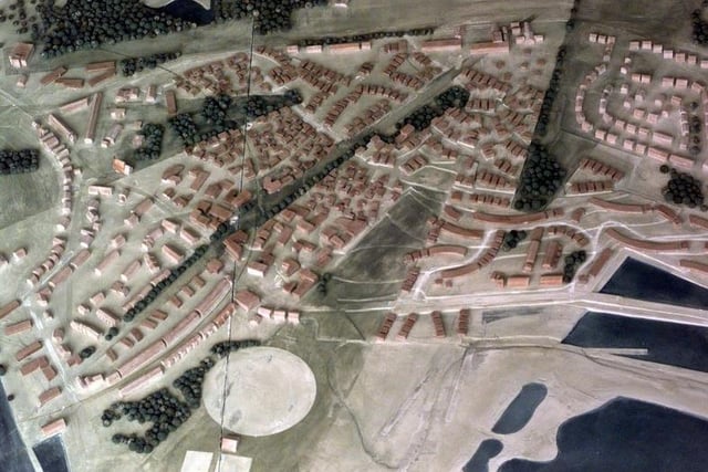 This was one of three models of the proposed millennium village for Allerton Bywater in April 1999.