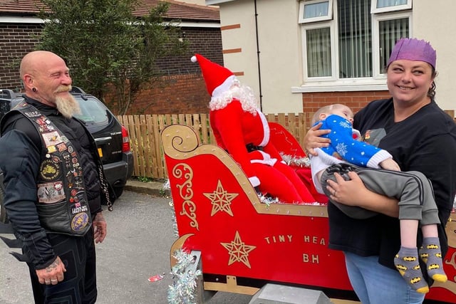 Santa and his sleigh made a trip to Horbury to visit Ellis.